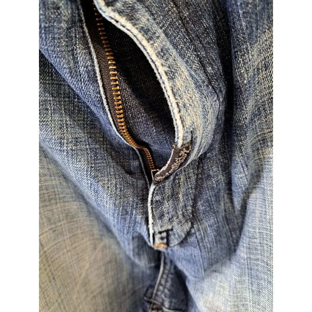 Vtg 90's Akademiks Denim Jeans Rhinestone Embellished Pockets Baggy Men's 44 - Picture 9 of 15